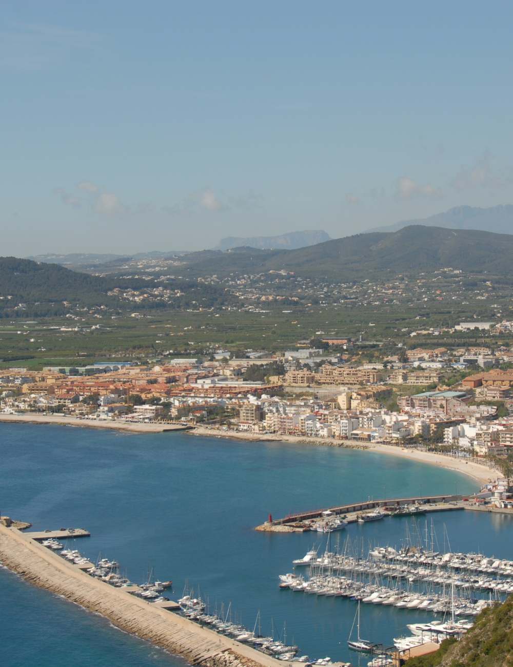 Aerial view of Jávea Port and coastline