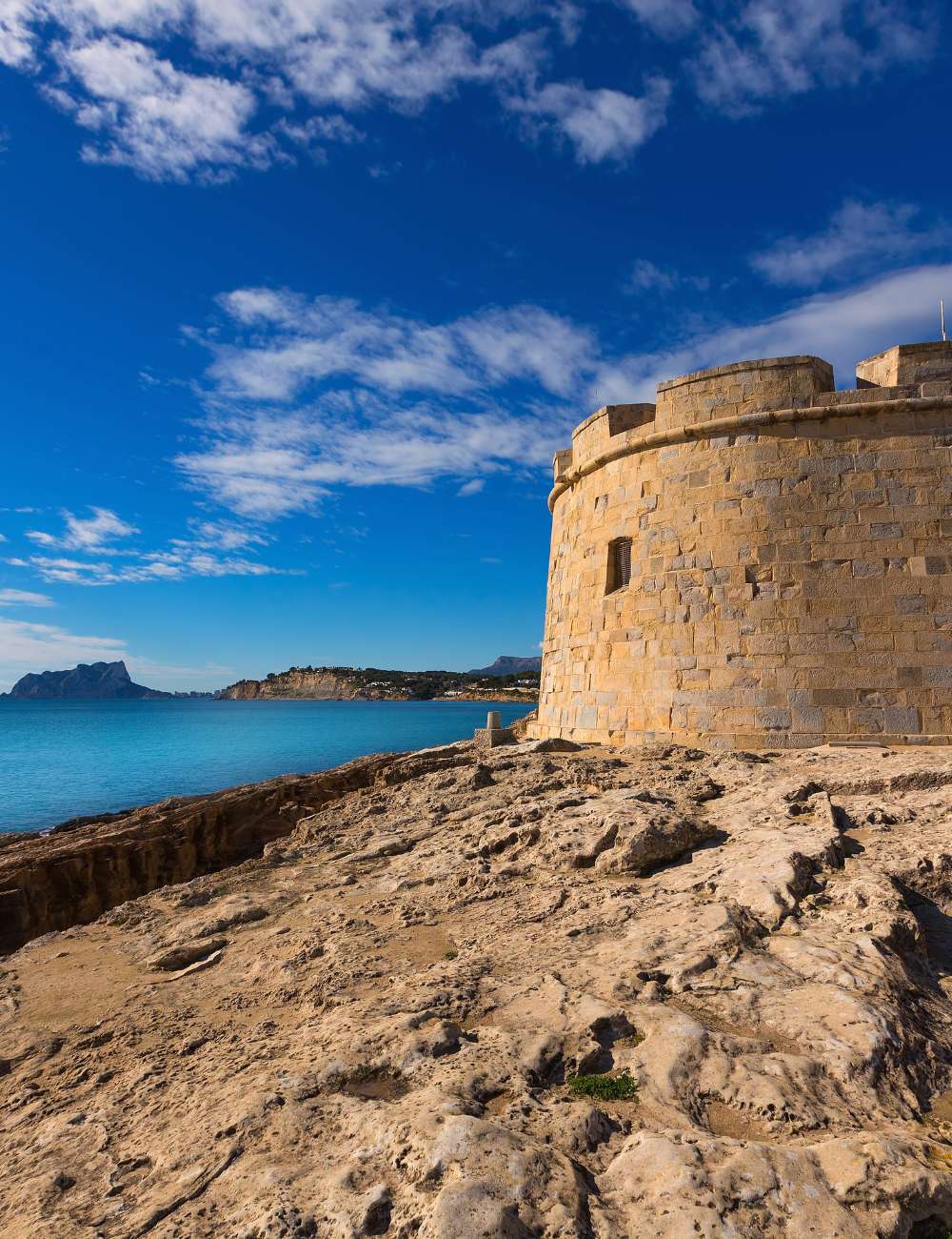 Torre del Cap d'Or in Moraira overlooking the Mediterranean Sea
