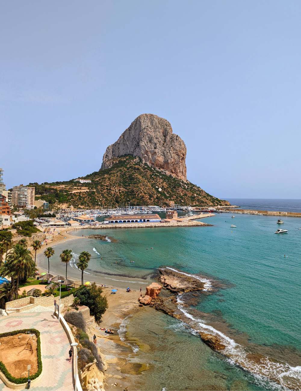 Coastal view of Calpe and the Peñón de Ifach from the beach