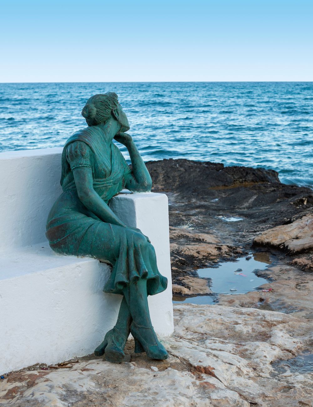 La Bella Lola statue on the Paseo Marítimo facing the Mediterranean Sea in Torrevieja