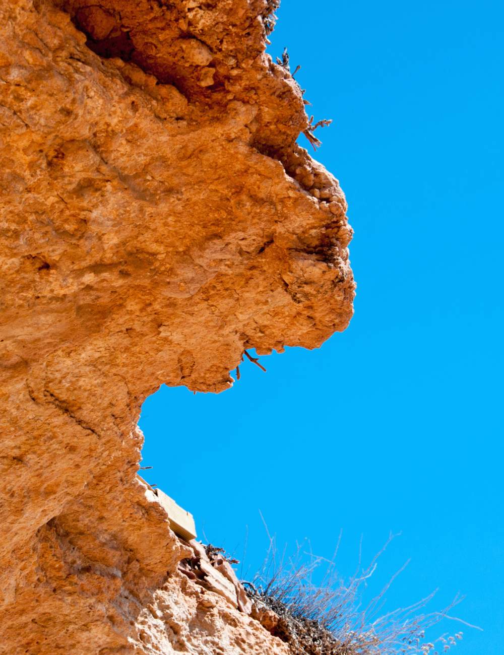 Rock formation rises above the blue sky at La Zenia in Orihuela Costa